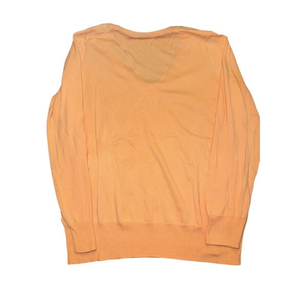 J Crew Sweater Women's XL Peach Soft V Neck Casual Momcore Long Sleeve Pullover - Picture 6 of 7